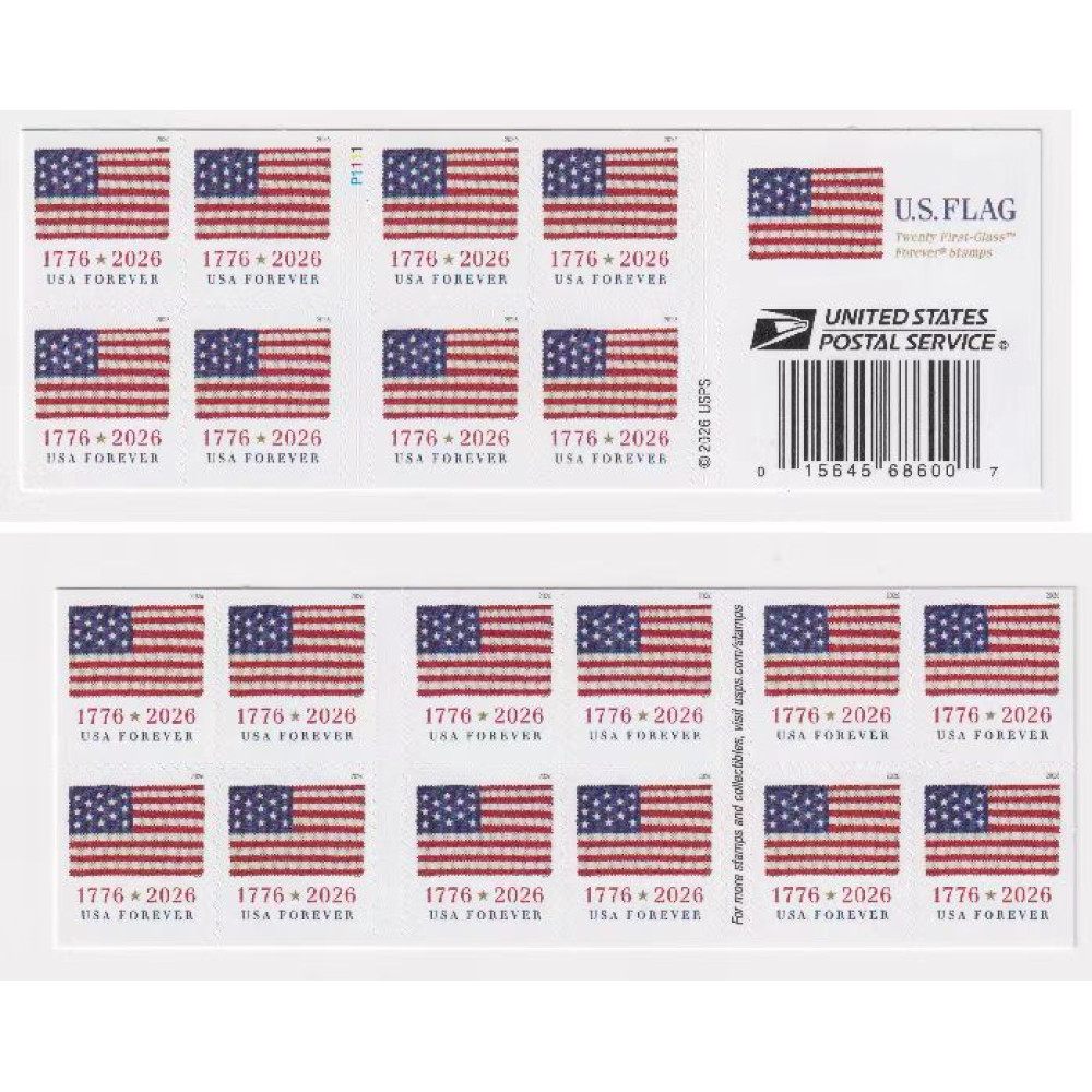 (2026) U.S. Flag Forever Stamps, Sheet of 20