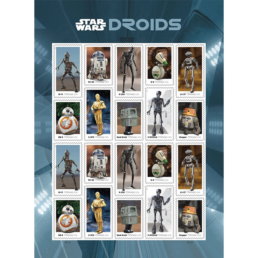 2021 USPS Star Wars Droids Forever Postage Stamps